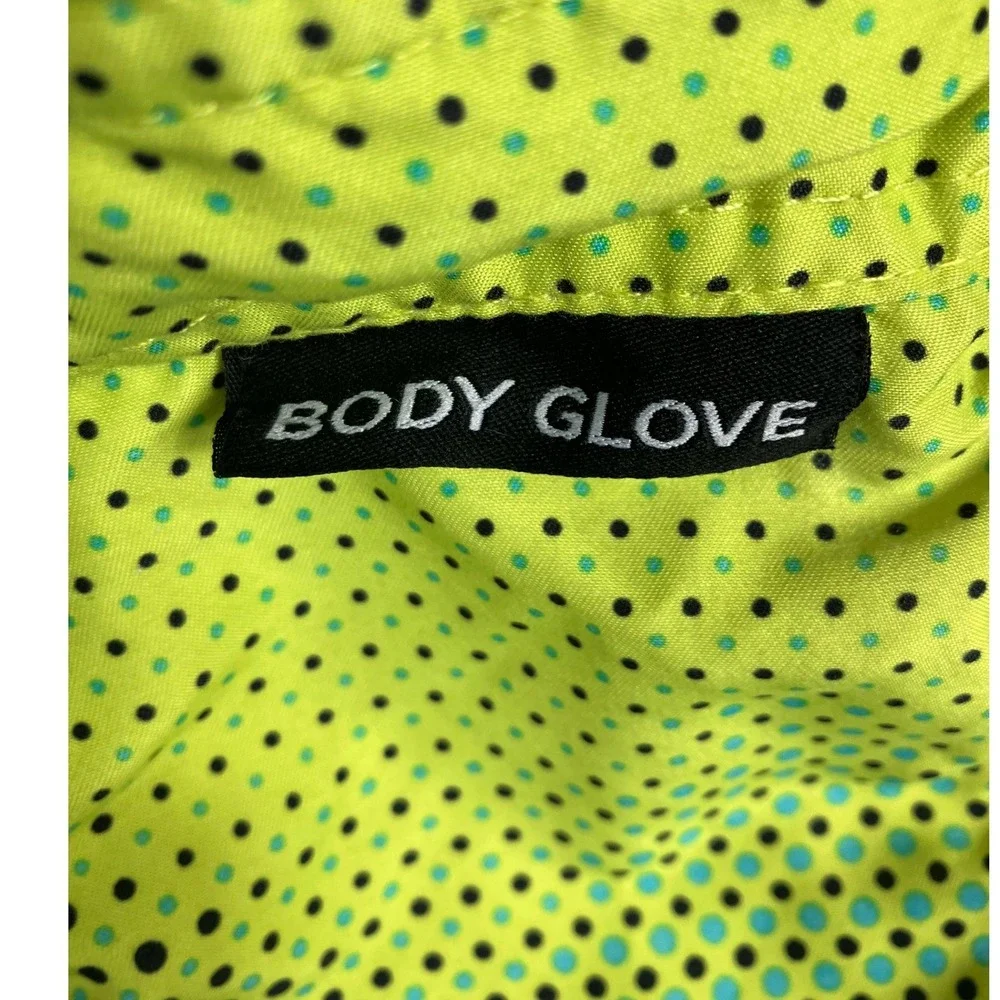 Body Glove Boys Size 8 Board Shorts Neon Yellow Teal Gradient Polka Dot Swim